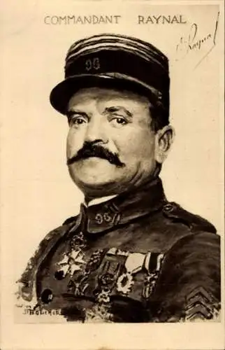 Künstler Ak Commander Raynal, heldenhafter Verteidiger von Fort de Vaux