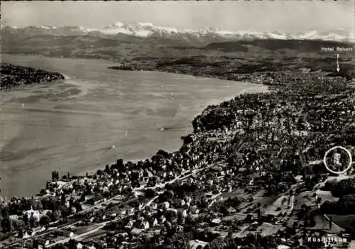 Ak Rüschlikon Kt. Zürich, Panorama,  Hotel Belvoir
