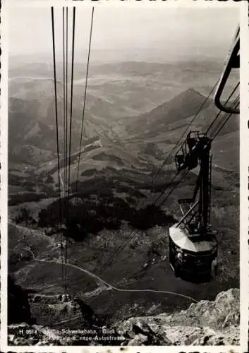 Ak Schwägalp, Säntis-Schwebebahn, neue Autostraße