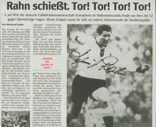 Ak Fußballer Helmut Rahn, Portrait, Autogramm