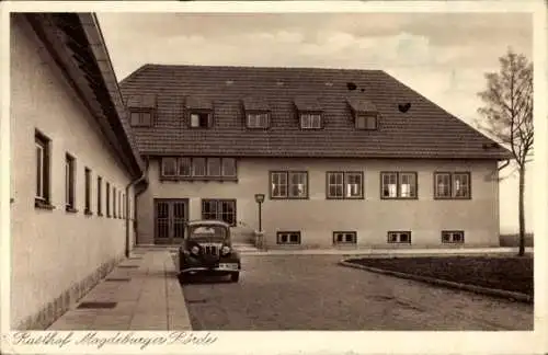 Ak Hohe Börde Sachsen Anhalt, Rasthof Magdeburger Börde, Auto