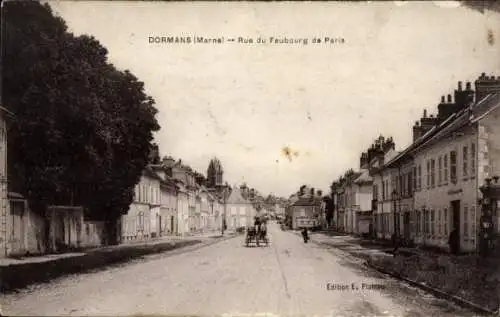 Ak Dormans Marne, Rue du Faubourg de Paris