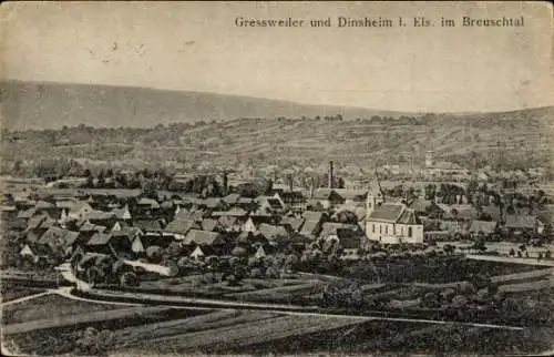 Ak Gresswiller Gressweiler Greßweiler Elsass Bas Rhin, Gesamtansicht, Dinsheim