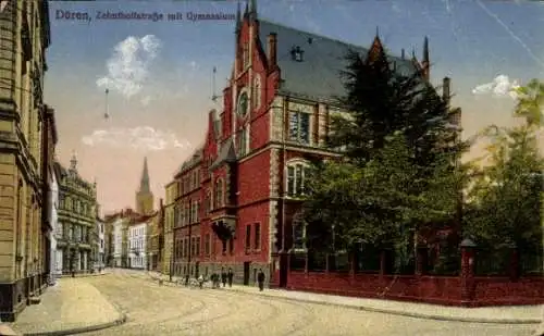 Ak Düren im Rheinland, Zehnthofstraße, Gymnasium