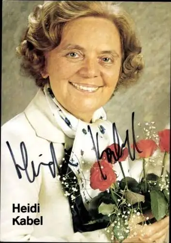 Ak Schauspielerin Heidi Kabel, Portrait, Autogramm, Rosen