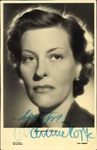 Ak Schauspielerin Marianne Hoppe, Portrait, Autogramm