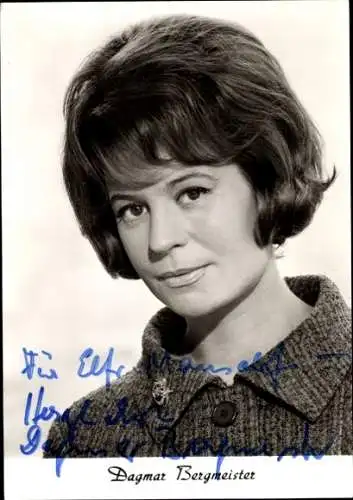 Ak Schauspielerin Dagmar Bergmeister, Portrait, Autogramm