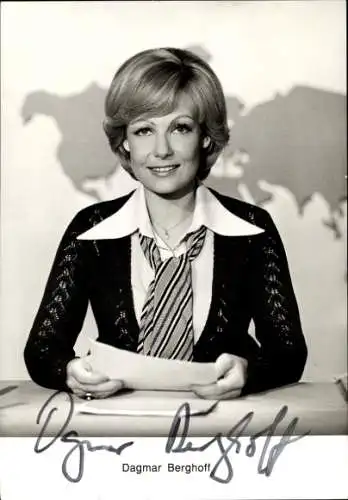 Ak Schauspielerin Dagmar Berghoff, Portrait, Autogramm, Tagesschau