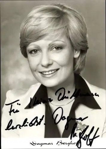 Ak Schauspielerin Dagmar Berghoff, Portrait, Autogramm