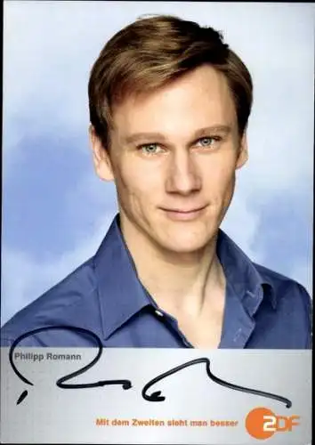 Ak Schauspieler Philipp Romann, Portrait, Autogramm, ZDF