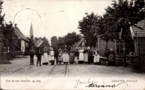 Ak Grootebroek Nordholland, Ortspartie, Anwohner