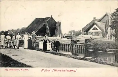 Ak Kollum Friesland Niederlande, Stoomhoutzagerij