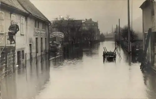 Foto Ak Zwickau ?, Hochwasser, Restaurant Keglerheim, Oderhochwasser 1903 ?, Schlesien ?