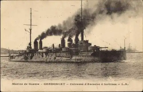 Ak Französisches Kriegsschiff, Condorcet, Cuirasse d'Escadre