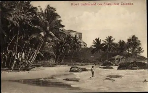 Ak Mount Lavinia Colombo Ceylon Sri Lanka, Strand, Meeresufer