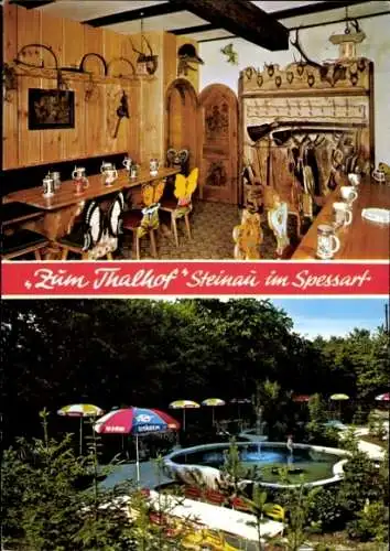 Ak Steinau an der Straße Hessen, zum Thalhof, Gastraum, Terrasse