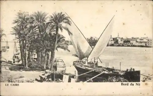 Ak Cairo Kairo Ägypten, Bord du Nil