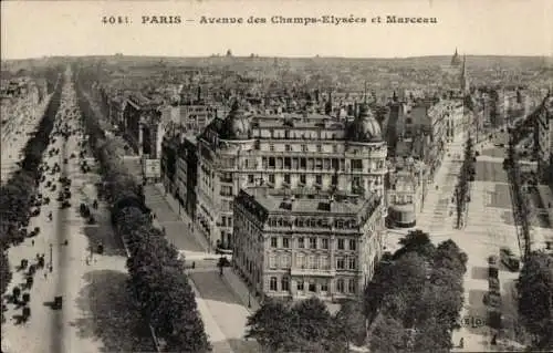 Ak Paris VIII, Avenue des Champs Elysées und Marceau