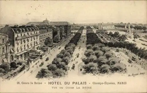 Künstler Ak Rosen, Ph., Paris VIII, Champs Elysées, Hotel du Palais, Cours la Reine