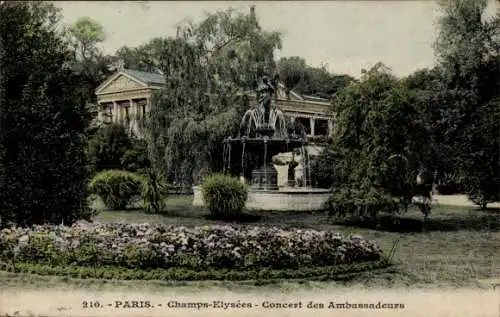 Ak Paris VIII, Champs Elysées, Botschafterkonzert