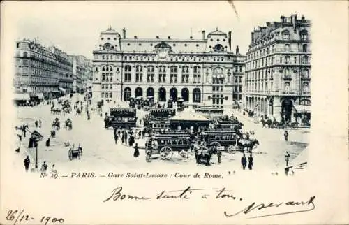 Ak Paris VIII, Gare Saint Lazare, Kutsche