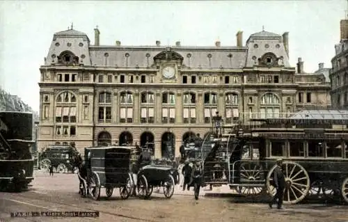 Ak Paris VIII, Gare Saint Lazare