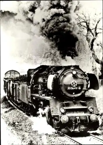 Ak Dampflokomotive 50 3649-6 im Einsatz, Baureihe 50.35-37 Nahgüterzug
