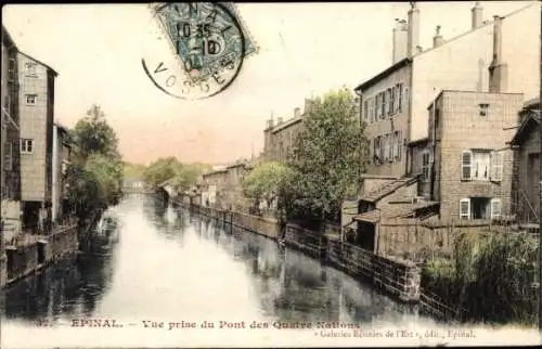 Ak Épinal Lorraine Vosges, Blick vom Pont des Quatre Nations