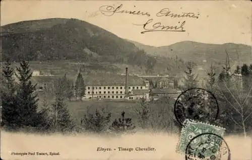Ak Éloyes Vosges, Tissage Chevalier