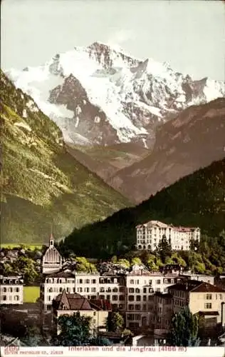 Ak Interlaken Kanton Bern Schweiz, Gesamtansicht, Jungfrau