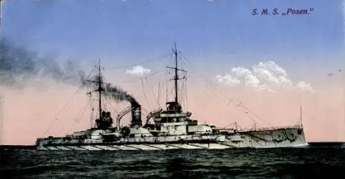 Ak Deutsches Kriegsschiff S.M.S. Posen, Kaiserliche Marine