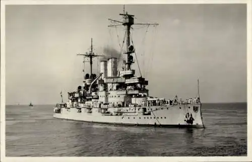 Foto Ak Deutsches Kriegsschiff S.M.S. Schleswig Holstein, Kaiserliche Marine