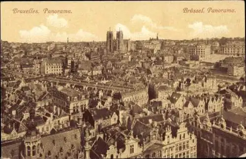 Ak Brüssel Brüssel, Panorama vom Turm des Stadthauses gesehen