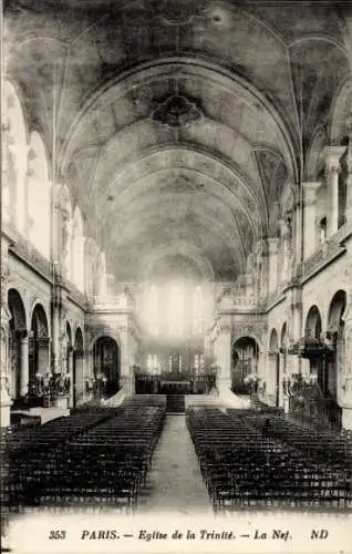 Ak Paris IX, Eglise de la Trinité, La Nef