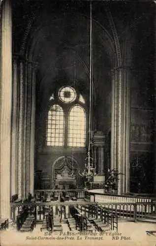 Ak Paris VI, Saint Germain des Prés, Interieur, Le Transept