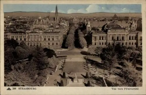 Ak Strasbourg Straßburg Elsass Bas Rhin, Vue vers l'Universite