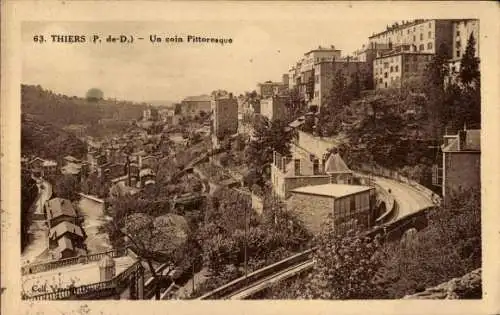 Ak Thiers Puy de Dôme, Gesamtansicht