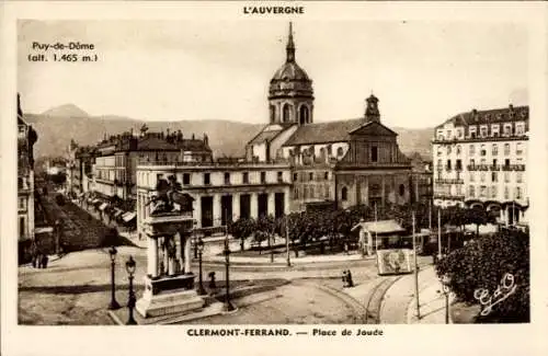 Ak Clermont Ferrand Puy de Dôme, Teilansicht, Denkmal, Kirche, Gipfel Puy-de-Dome