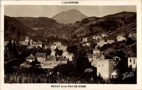 Ak Royat Puy de Dôme, Gesamtansicht, Gipfel Puy-de-Dome