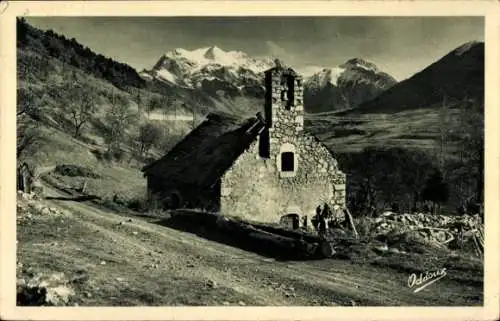 Ak Grenoble Isère, Route des Alpes, au fond le Faro