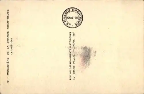 Ak Saint-Pierre-de-Chartreuse Isère, Couvent de la Grande Chartreuse, Friedhof