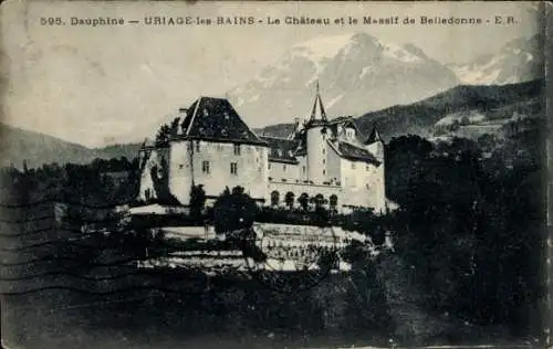 Ak Uriage les Bains Isere, Schloss, Massif de Belledonne
