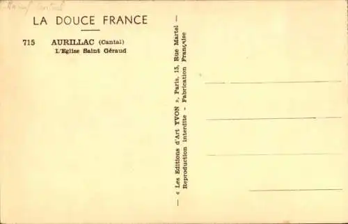 Ak Aurillac Cantal, Kirche Saint Geraud