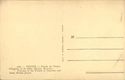 Ak Vienne Isère, Tempel des Augustus und der Livia, Römisches Bauwerk