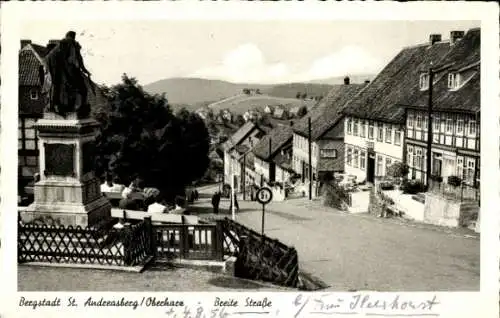 Ak Sankt Andreasberg Braunlage im Oberharz, Breite Straße, Denkmal, Fachwerkhaus