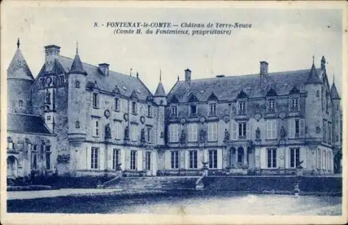 Ak Fontenay le Comte Vendée, Chateau de Terre-Neuve