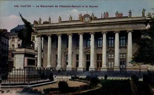 Ak Nantes Loire Atlantique, Monument Villebois-Mareuil, Börse