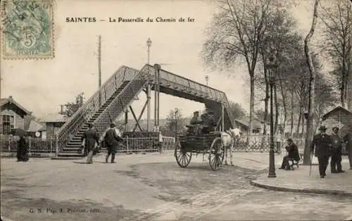 Ak Saintes Charente-Maritime, Passerelle du Chemin de fer