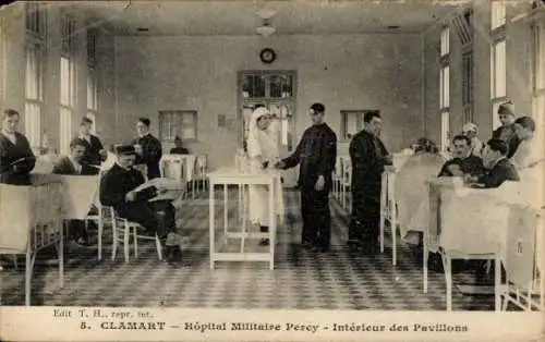 Ak Clamart Hauts de Seine, Hopital Militaire Percy, Interieur des Pavillons