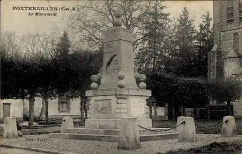 Ak Fontenailles Seine et Marne, Denkmal